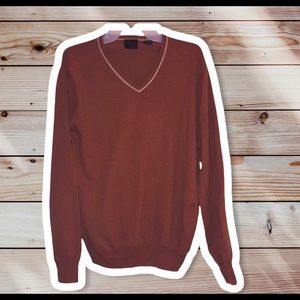 ✅- Joseph A Bank V Neck Sweater Orange